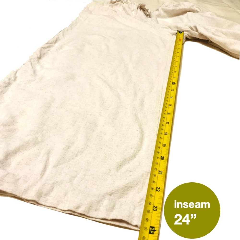 2/$29 Linen Summer Palazzo Pants Flowy Wide Leg Beach Pants with Pockets Large - Picture 11 of 12